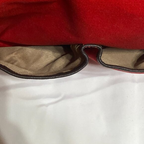 Levenger CANVAS RED Bloomsbury Bookbag tote 6 Outer Pockets - Picture 3 of 6